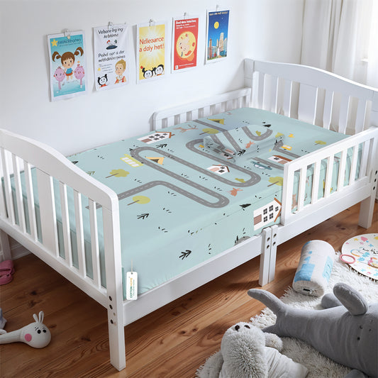 Premium Cotton 2PC Crib Sheets (120x60 cm) Soft, Breathable, Fitted Baby Mattress Sheets Dream Home