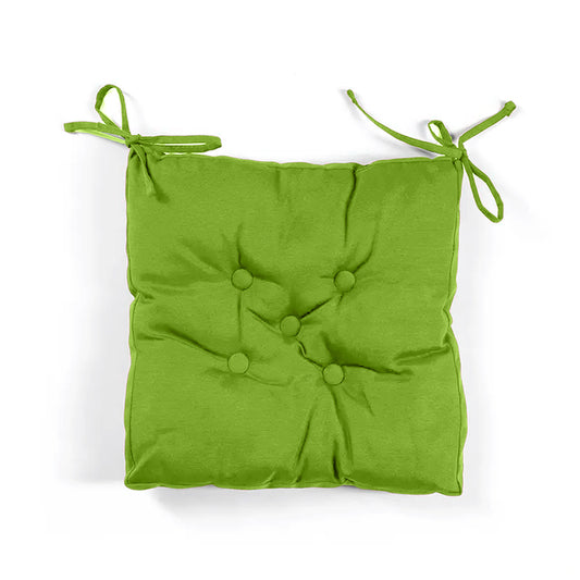 Premium Green Chair Pads with Ties suitable for Dining Room For Indoor Outdoor Garden Patio Kitchen Office Chairs - Cotton Home