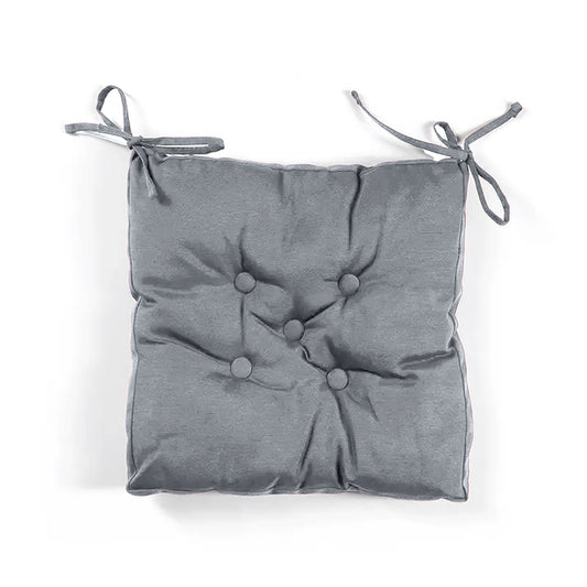 Premium Grey Chair Pads with Ties suitable for Dining Room For Indoor Outdoor Garden Patio Kitchen Office Chairs - Cotton Home