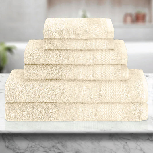 Cotton 6 Piece Towel Set-Soft Feel, Quick Dry, Highly Absorbent Durable Towels - Cotton Home