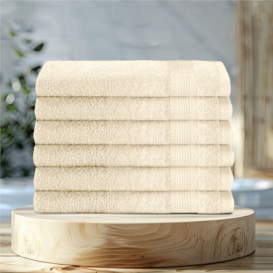Cotton Hand Towel 50x100 CM 6 Piece Set-Soft Feel, Quick Dry, Highly Absorbent Durable Towels - Cotton Home