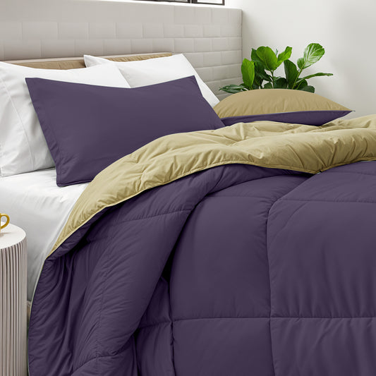All Season Violet Super Soft Reversible Comforter Set 220x240cm