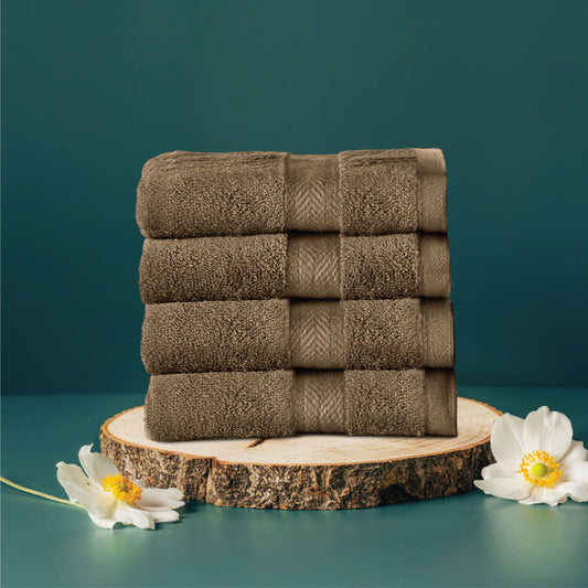 Cotton Face Towel Pack of 4 Soft Feel, Quick Dry, Highly Absorbent Durable Towels - Cotton Home