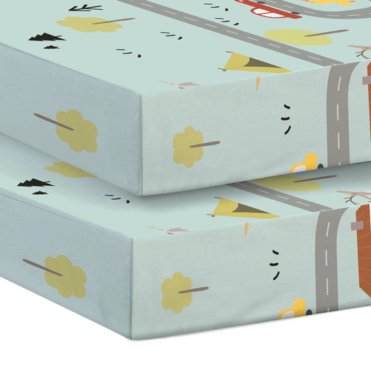 Premium Cotton 2PC Crib Sheets (120x60 cm) Soft, Breathable, Fitted Baby Mattress Sheets Dream Home