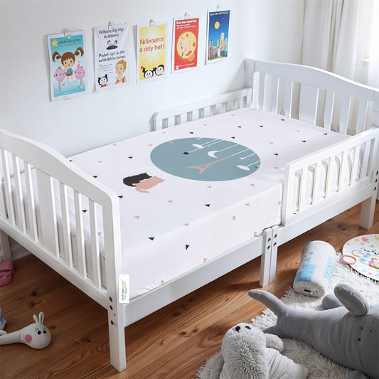 Premium Cotton 2PC Crib Sheets (120x60 cm) Soft, Breathable, Fitted Baby Mattress Sheets Dream Night