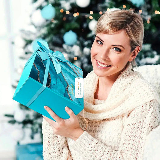 Bath Gift Box Set – Luxe Mint Spa Care Package with 7 Relaxing Self-Care Items for Women, Mom, Wife, Sister, Friends