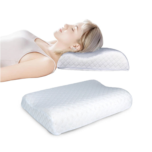 High Quality Mini Size 31x47cm (7x9) Knitted Anti Snore Contour Cervical Neck Support Memory Foam Pillow with Washable Grey Cover - Cotton Home