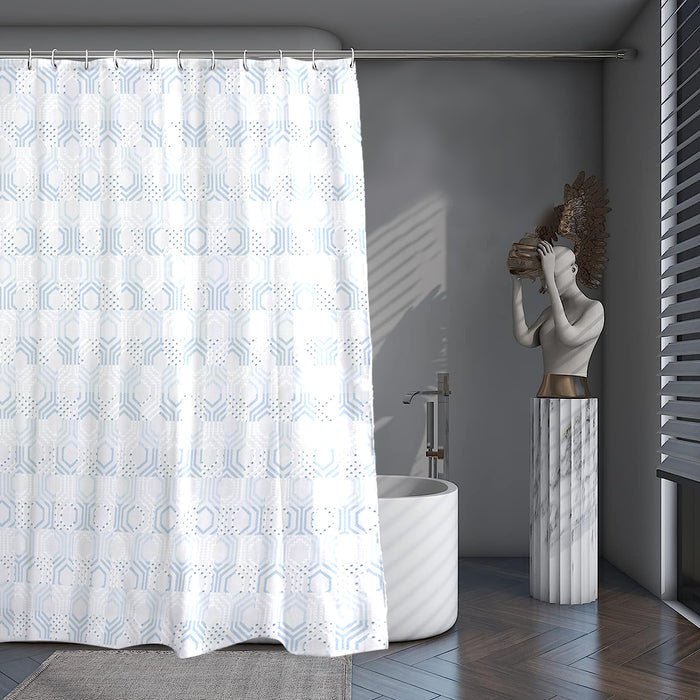 Shower Curtain Printed Fabric with Hooks 180x180 Cm - Treliss - Cotton Home