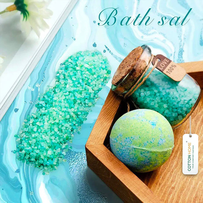 Bath Gift Box Set – Luxe Mint Spa Care Package with 7 Relaxing Self-Care Items for Women, Mom, Wife, Sister, Friends