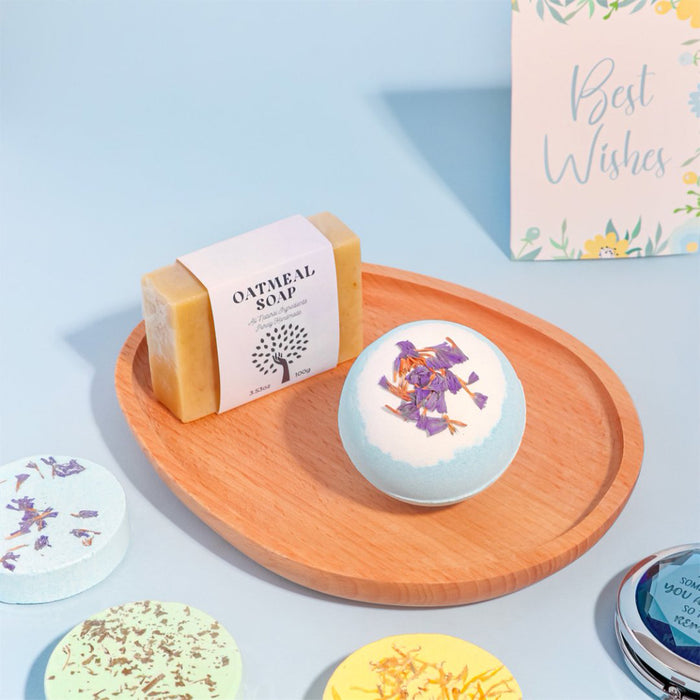 Bath Gift Box Set – Luxe Sky Blue Spa Care Package with 14 Relaxing Self-Care Items for Women, Mom, Wife, Sister, Friends