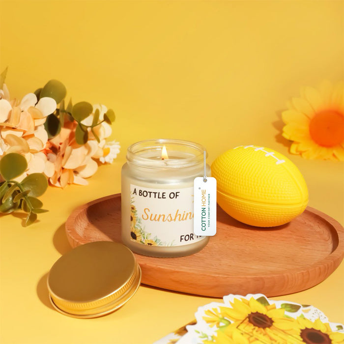 Bath Gift Box Set – Luxe Yellow Spa Care Package with 8 Relaxing Self-Care Items for Women, Mom, Wife, Sister, Friends