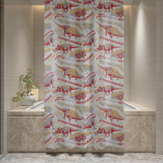Shower Curtain Printed Fabric with Hooks 180x180 Cm - Trex - Cotton Home