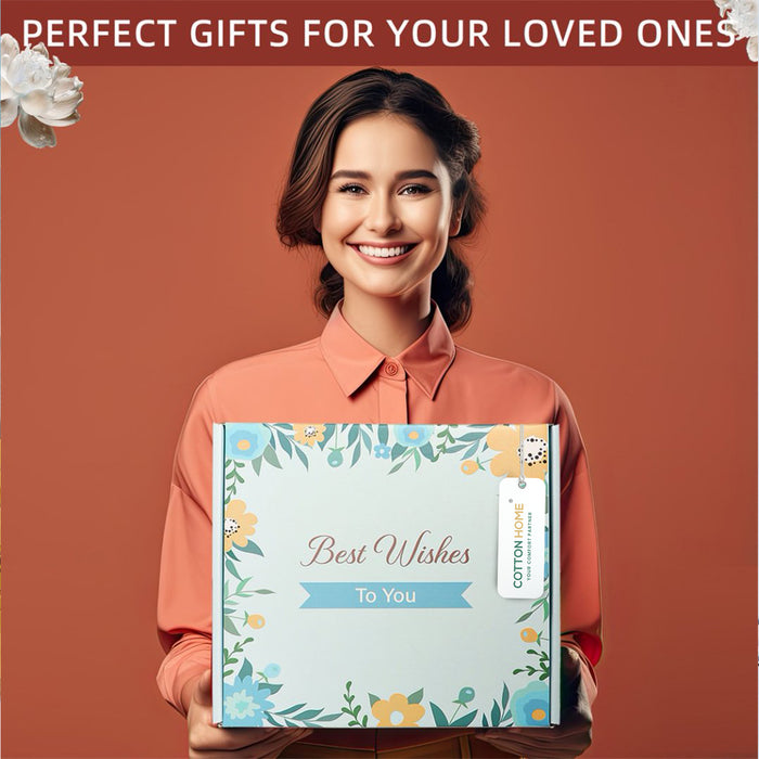 Bath Gift Box Set – Luxe Sky Blue Spa Care Package with 14 Relaxing Self-Care Items for Women, Mom, Wife, Sister, Friends