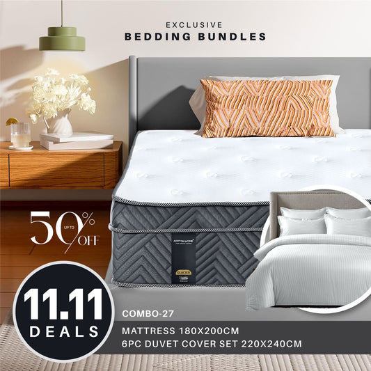 11.11 Mega Comfort Combo – Mattress, 6PC Duvet Cover Set Bundle 27