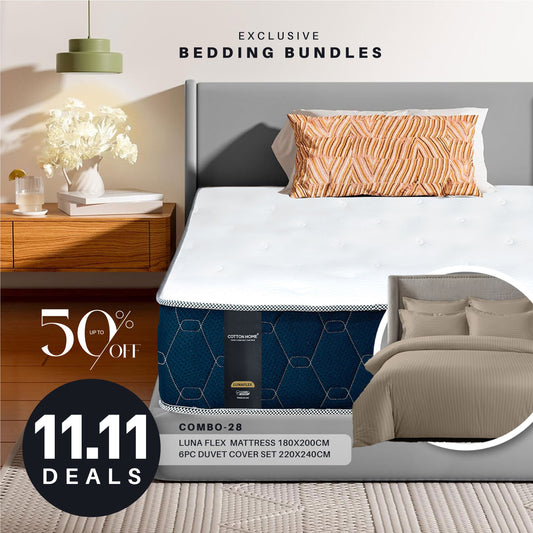 11.11 Mega Comfort Combo – Mattress, 6PC Duvet Cover Set Bundle 28