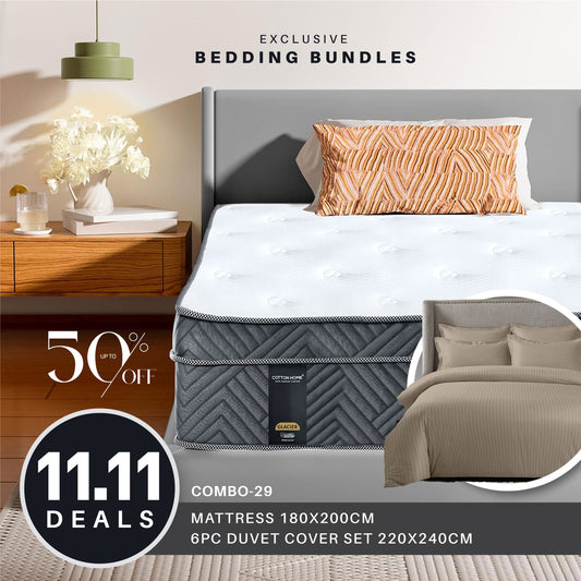 11.11 Mega Comfort Combo – Mattress, 6PC Duvet Cover Set Bundle 29