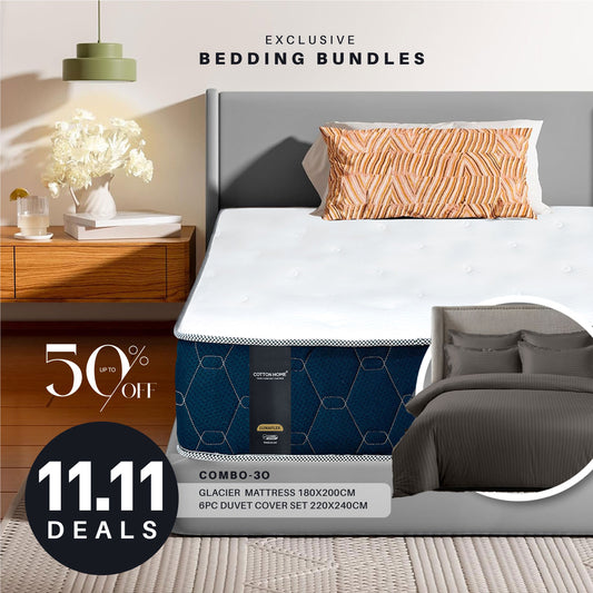 11.11 Mega Comfort Combo – Mattress, 6PC Duvet Cover Set Bundle 30