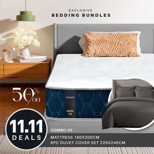 11.11 Mega Comfort Combo – Mattress, 6PC Duvet Cover Set Bundle 30