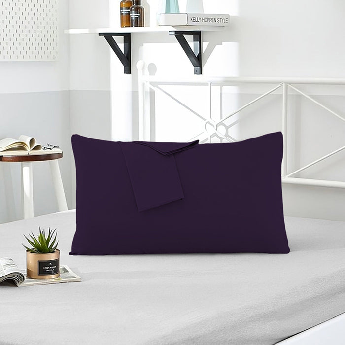 Pillow Cover with Pressed Pillow Set- 50x75cm - Dreamy Comfort Combo Dark Purple - 2 Piece - Cotton Home