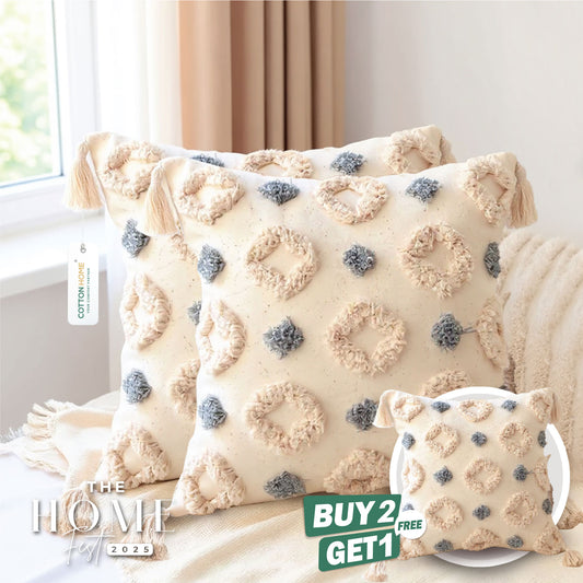 Home Fest 2025 Comfort Combo – 3PC Throw Pillow 45x45cm Rings