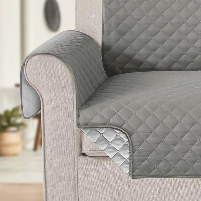 Ultimate Sofa Protector 2 Seater: Water Resistant Sofa Couch Cover for Ultimate Comfort |  Furniture Protector for Pets Kids - Silver - Cotton Home