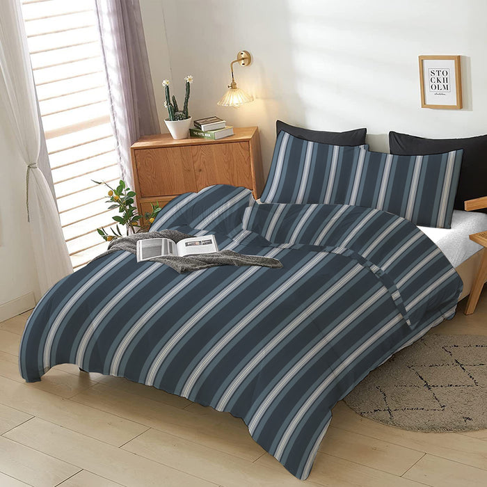 4-Piece Printed Comforter Set 160x220cm Aztec Blue