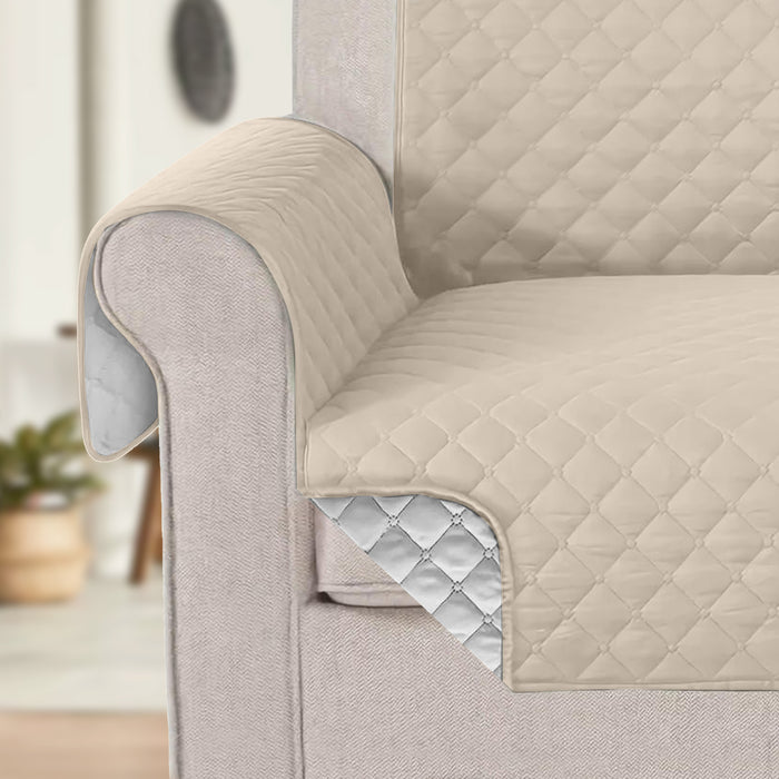 Ultimate Sofa Protector 3 Seater: Water Resistant Sofa Couch Cover for Ultimate Comfort |  Furniture Protector for Pets Kids - Beige - Cotton Home