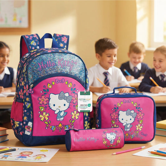 Hello Kitty 3-Piece School Bag Set – Backpack with Lunch Bag & Pencil Case 4+ Years