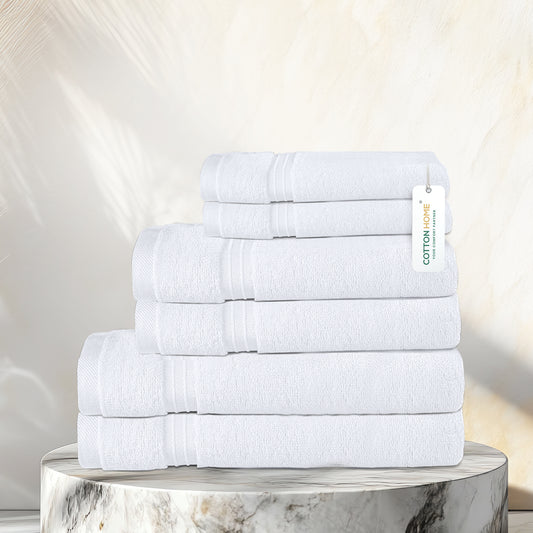 Cotton 6 Piece Towel Set-Soft Feel, Quick Dry, Highly Absorbent Durable Towels