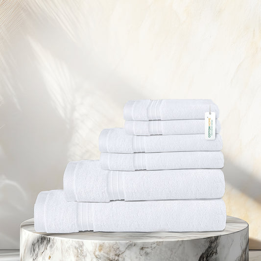 Cotton Towels 6 Piece Set-Soft Feel, Quick Dry, Highly Absorbent Durable Towels