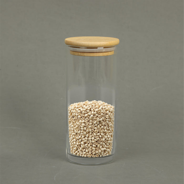 Eco-Friendly Round Set of 6 Glass Jars with Bamboo Lids - Cotton Home