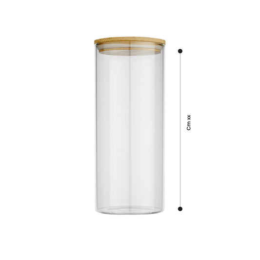 Eco-Friendly Round Set of 6 Glass Jars with Bamboo Lids - Cotton Home