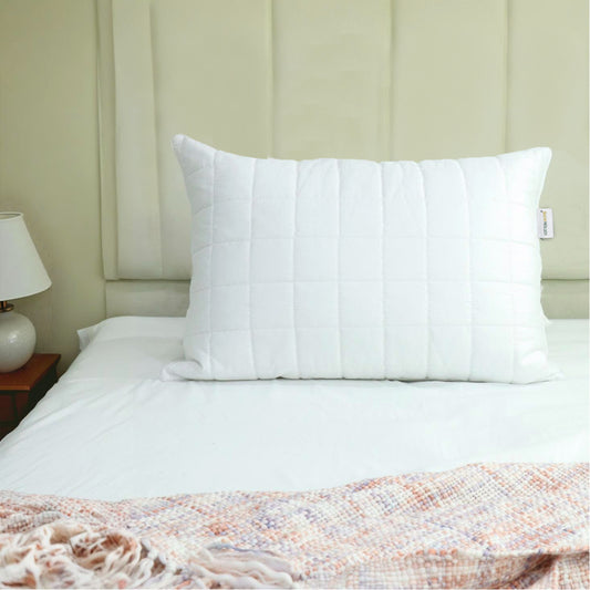 Sapphire Quilted Premium Cotton Pillow with Down Alternative filling 50x75 cm - Cotton Home