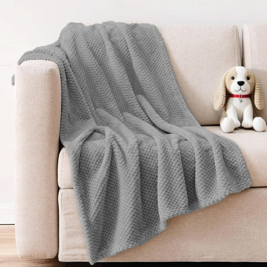 Tranquil Plaid Blanket Single Size 150x220 Silver - Cotton Home