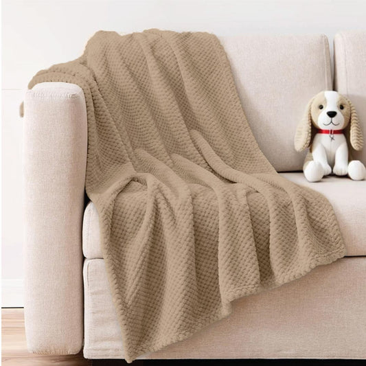 Tranquil Plaid Blanket Single Size 150x220 Brown - Cotton Home