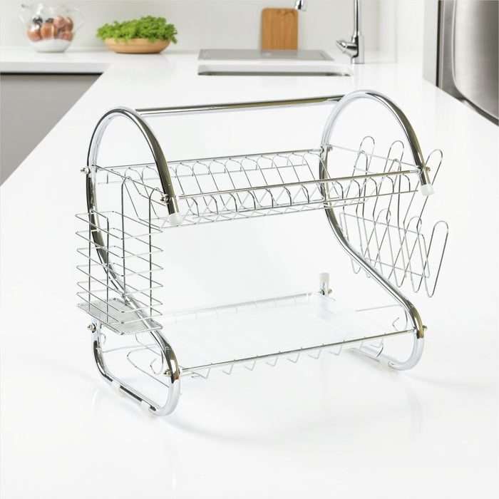 Home Fest 2025 Comfort Combo - 2PC Steel Dish Rack with Cutting Board