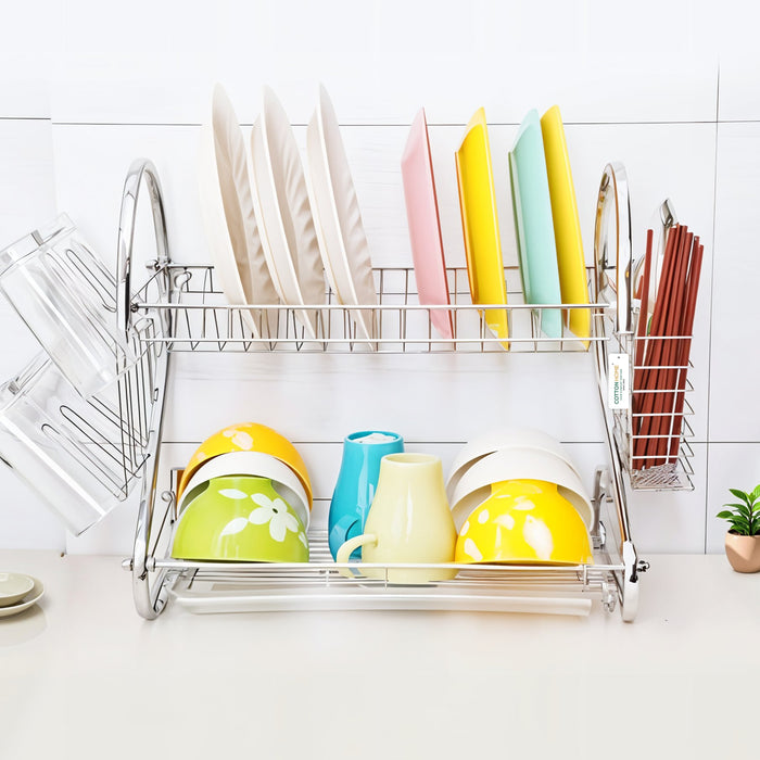 Home Fest 2025 Comfort Combo - 2PC Steel Dish Rack with Cutting Board