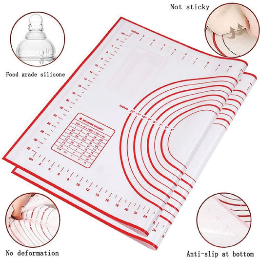 Silicon Red Baking Mat Large 60x40cm Non-Stick with Glass Fiber - Cotton Home