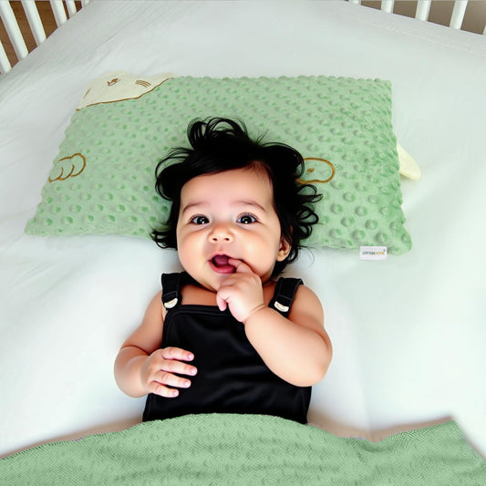 Skin Friendly Velvet Kids Pillow Green