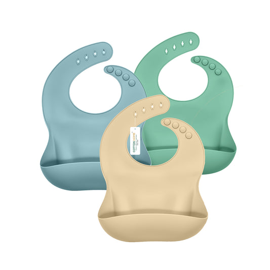 Adorable Silicone Baby Bibs Set of 3 – Soft, Waterproof & Adjustable (10-72 Months)