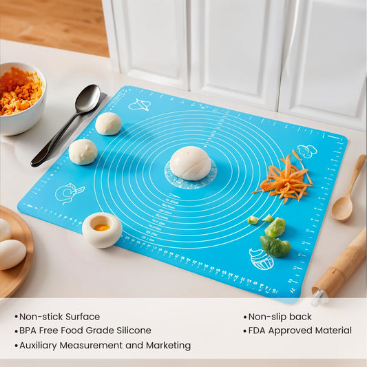 Silicon Blue Reusable Non-Stick Baking Mat Extra Large 60x40cm - Cotton Home