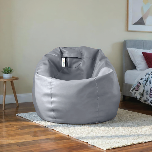 Adult Bean Bag Chair Premium PU Leather 62x105cm - Dark Grey