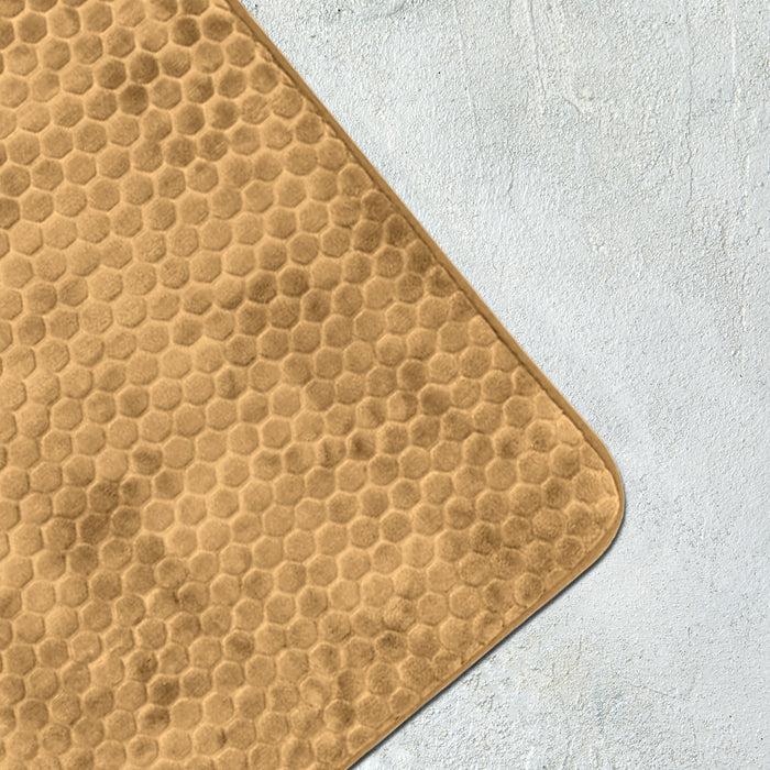 Luxury Memory Foam Cobblestone Bathmat - Beige | Cotton Home - Cotton Home