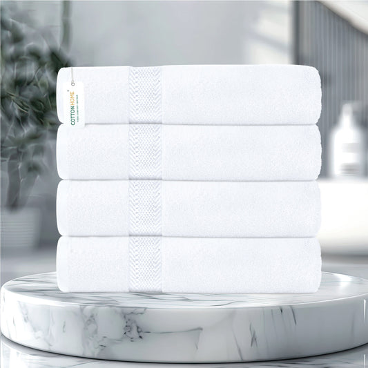 Cotton Bath Towel 70x140 CM 4 Piece Set-Soft Feel, Quick Dry, Highly Absorbent Durable Towels