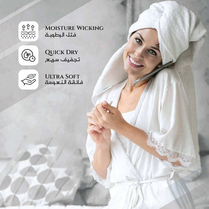 Home Fest 2025 Comfort Combo – 5PC Towels & Slippers Set-White