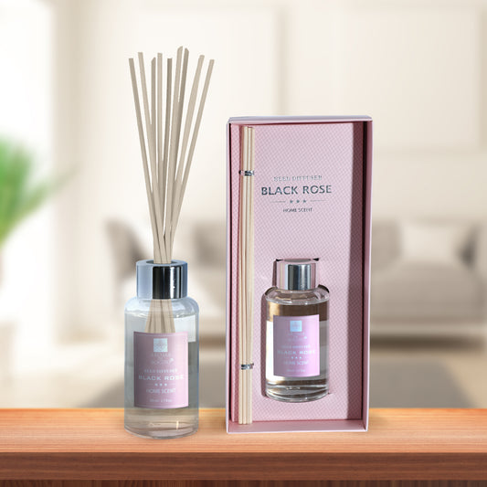Cotton Home Reed Diffuser Fragrance Set For Bedroom Living Room Office - Black Rose