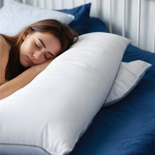 Four seasons Super King Long Bed Pillow with Removable Cover 45x145cm - Cotton Home