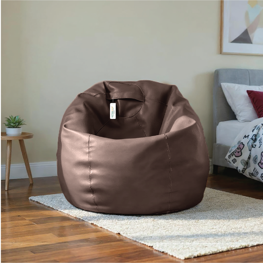 Adult Bean Bag Chair Premium PU Leather 62x105cm - Brown