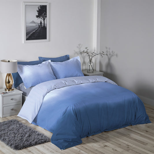 6 Piece Duvet Cover Set  220x240cm –  with Fitted Sheet & Pillowcases Ocean Blue