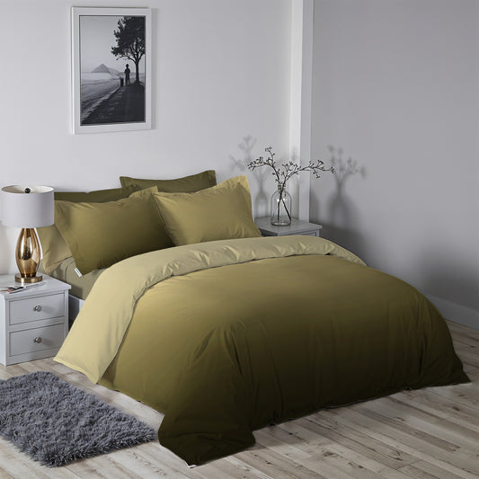 6 Piece Duvet Cover Set 220x240cm – with Fitted Sheet & Pillowcases Earth